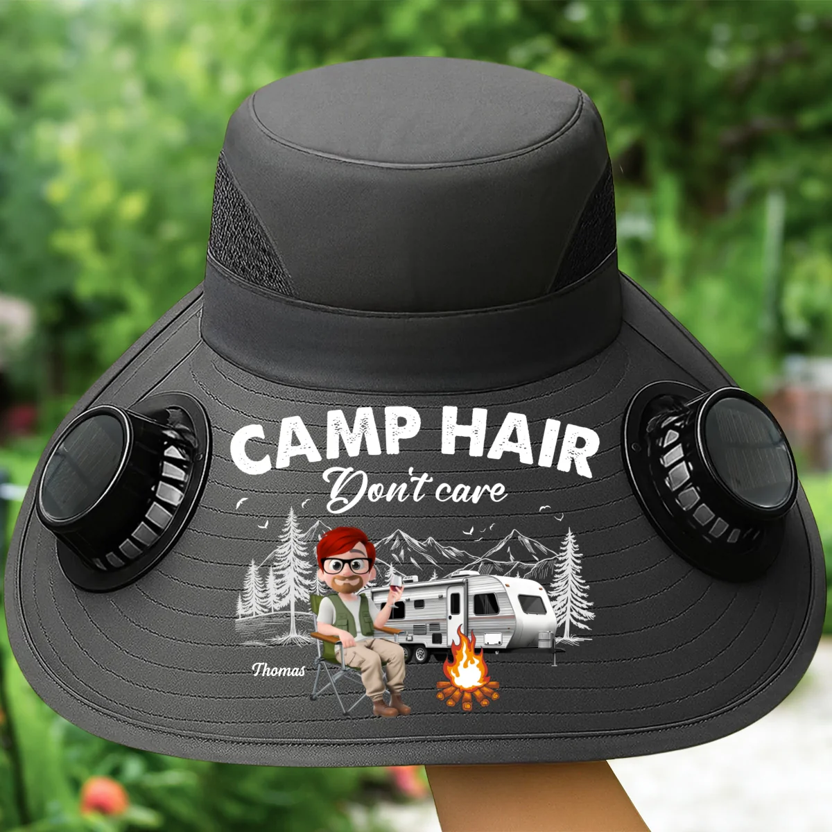 Camp Hair - Personalized Custom Solar Fan Hat - Image 9