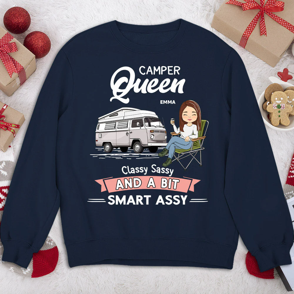 Camper Queen - Personalized Custom Sweatshirt - Image 2