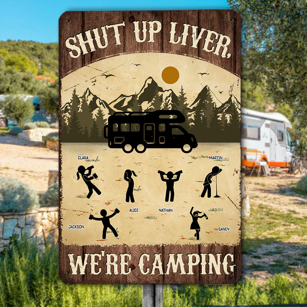 Campfire Lit Liver Not Ready - Personalized Custom Metal Sign - Image 5