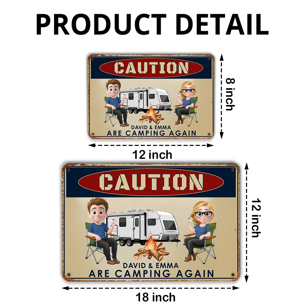 Camping Again - Personalized Custom Metal Sign - Image 5