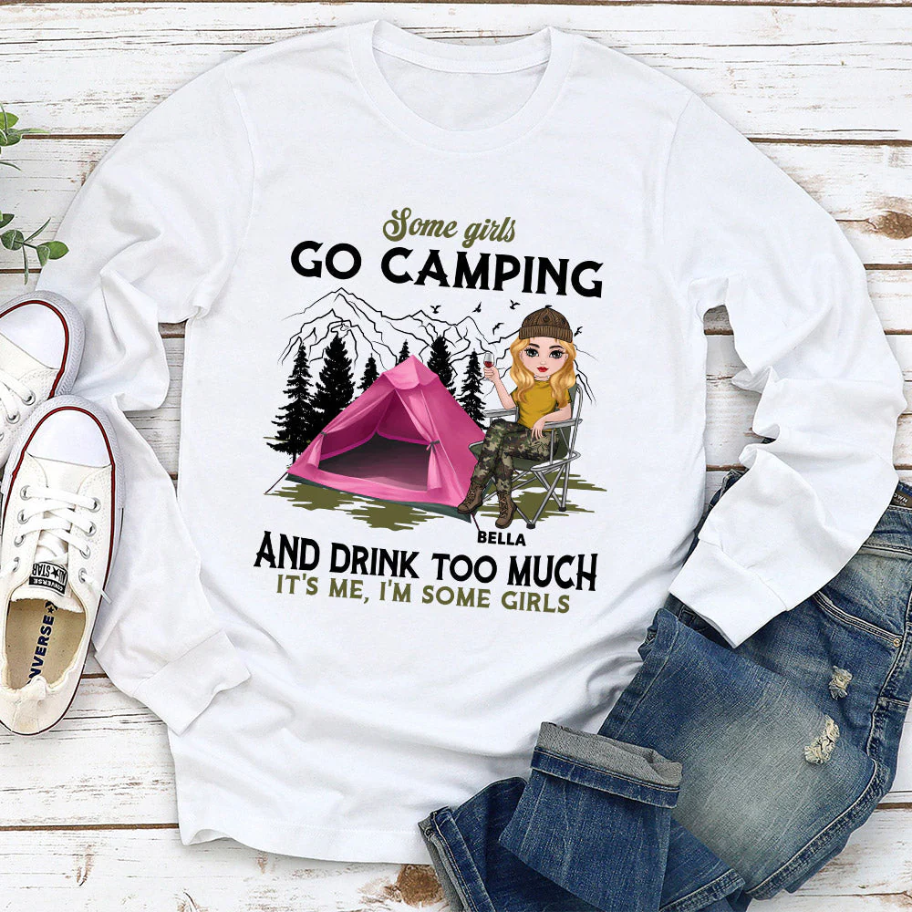 Camping And Drink - Personalized Custom Long Sleeve T-shirt - Image 2