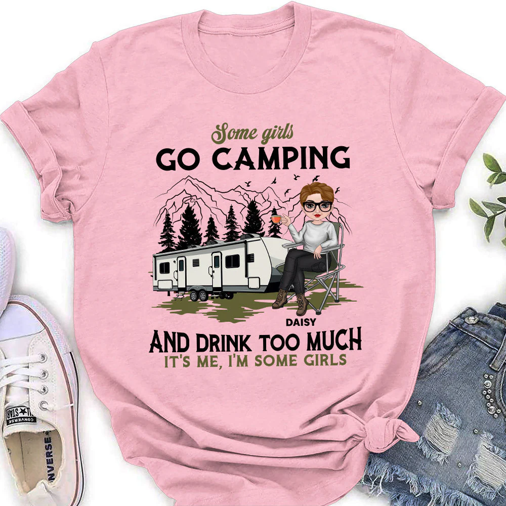 Camping And Drink - Personalized Custom Women's T-shirt - Image 3