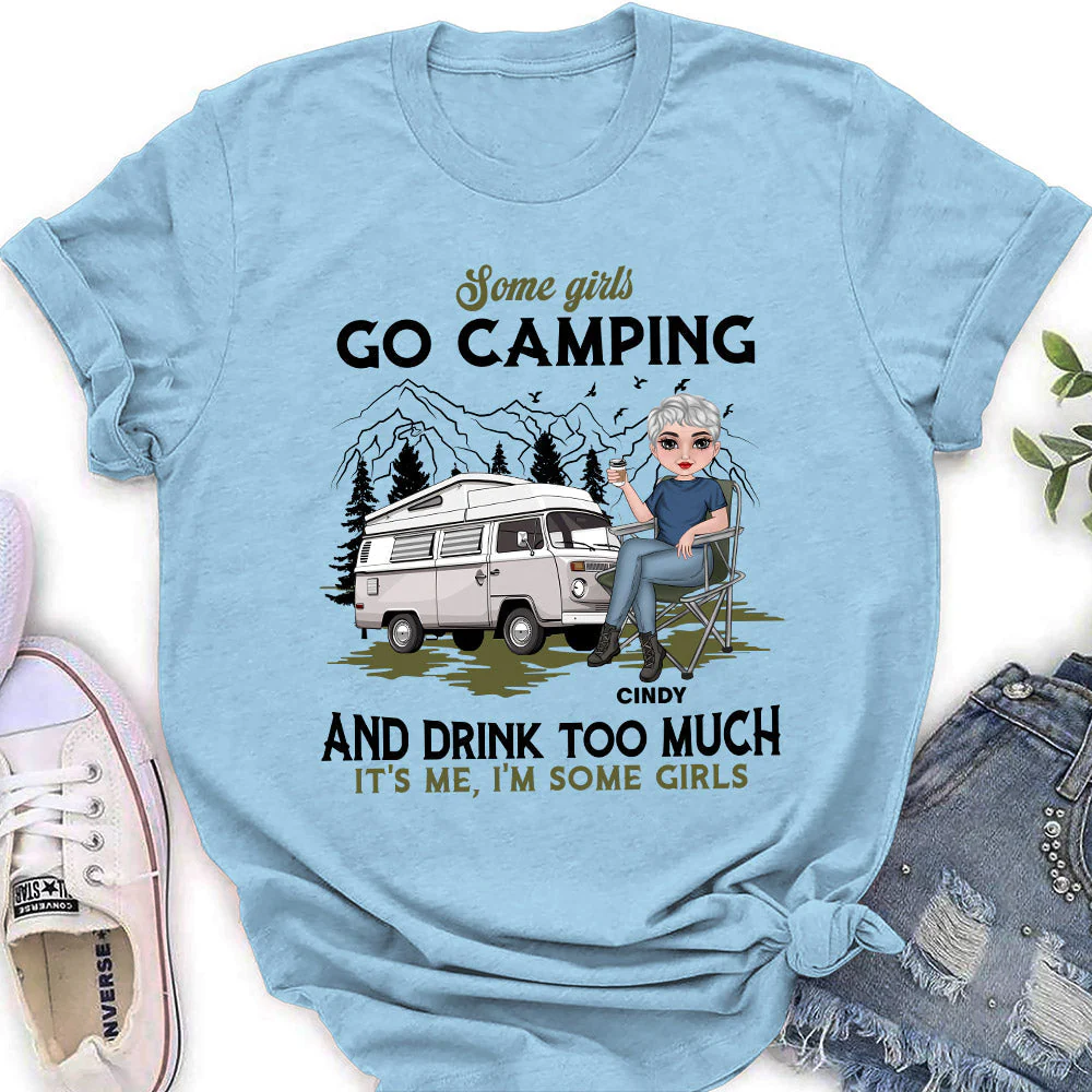 Camping And Drink - Personalized Custom Women's T-shirt - Image 4