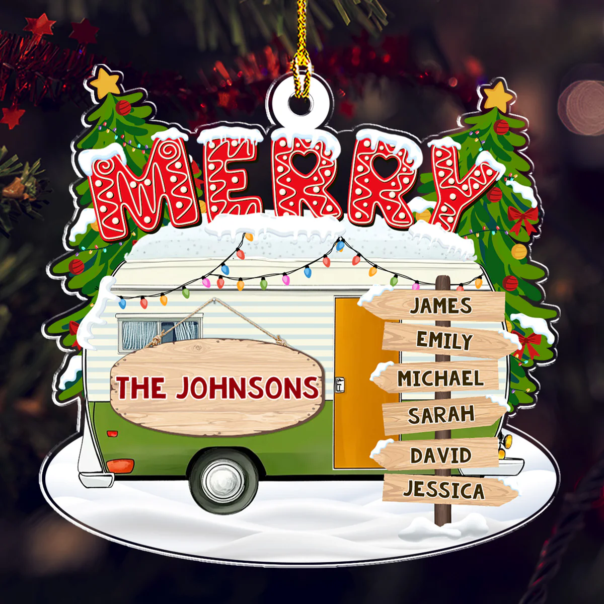 Camping Enthusiast - Personalized Custom Acrylic Ornament - Image 3