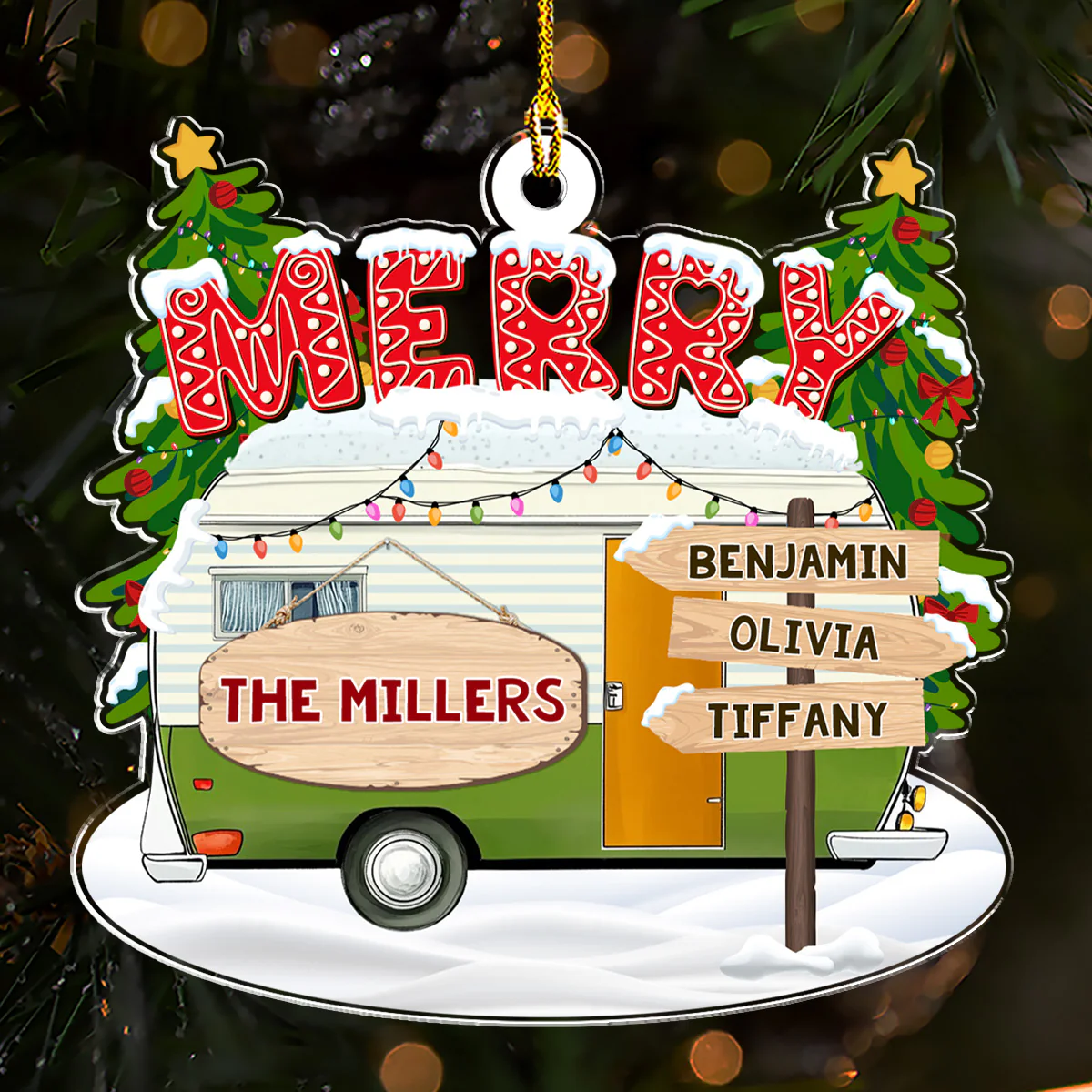 Camping Enthusiast - Personalized Custom Acrylic Ornament - Image 4
