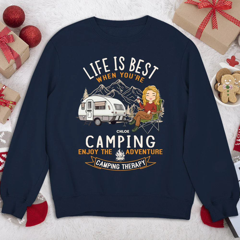 Camping Is Best - Personalized Custom Sweatshirt - Image 2