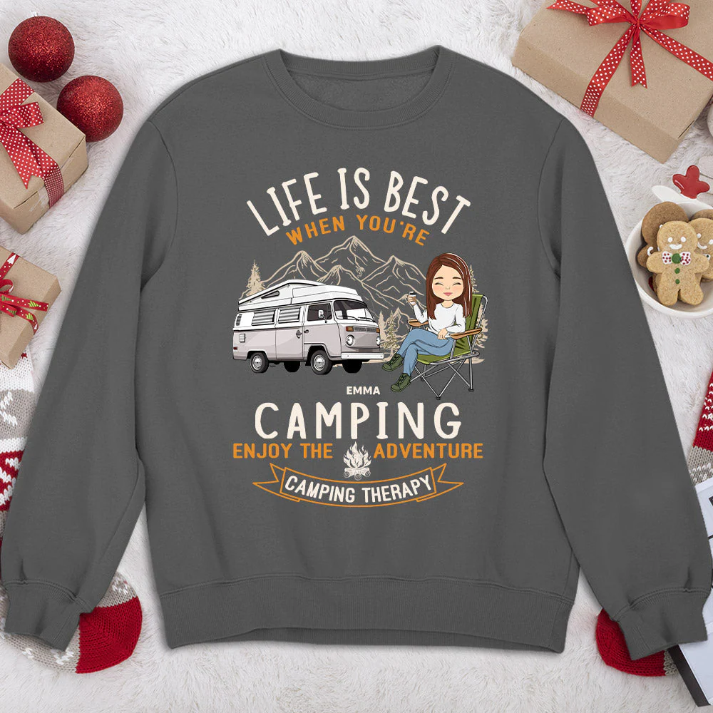 Camping Is Best - Personalized Custom Sweatshirt - Image 3