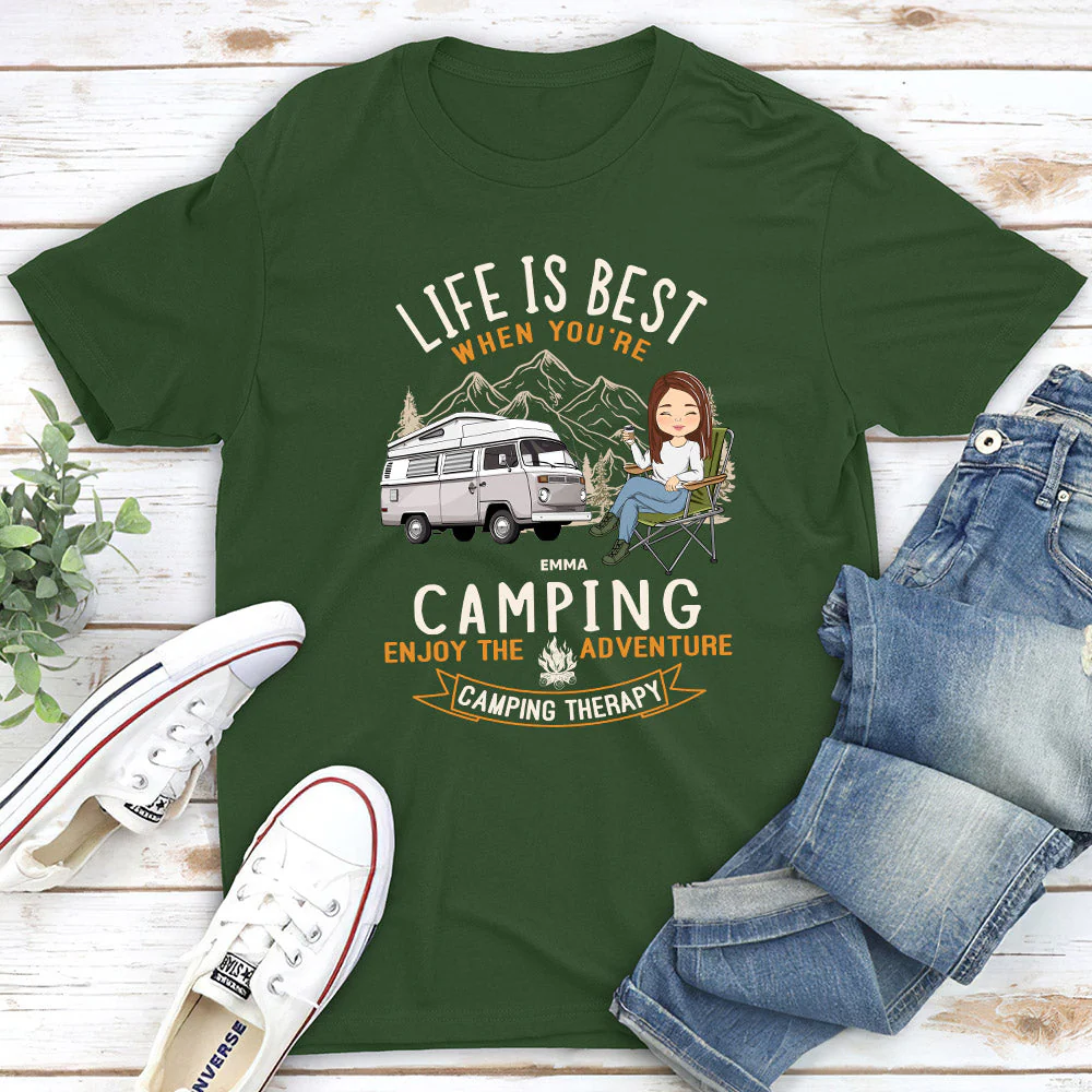 Camping Is Best - Personalized Custom Unisex T-shirt - Image 3