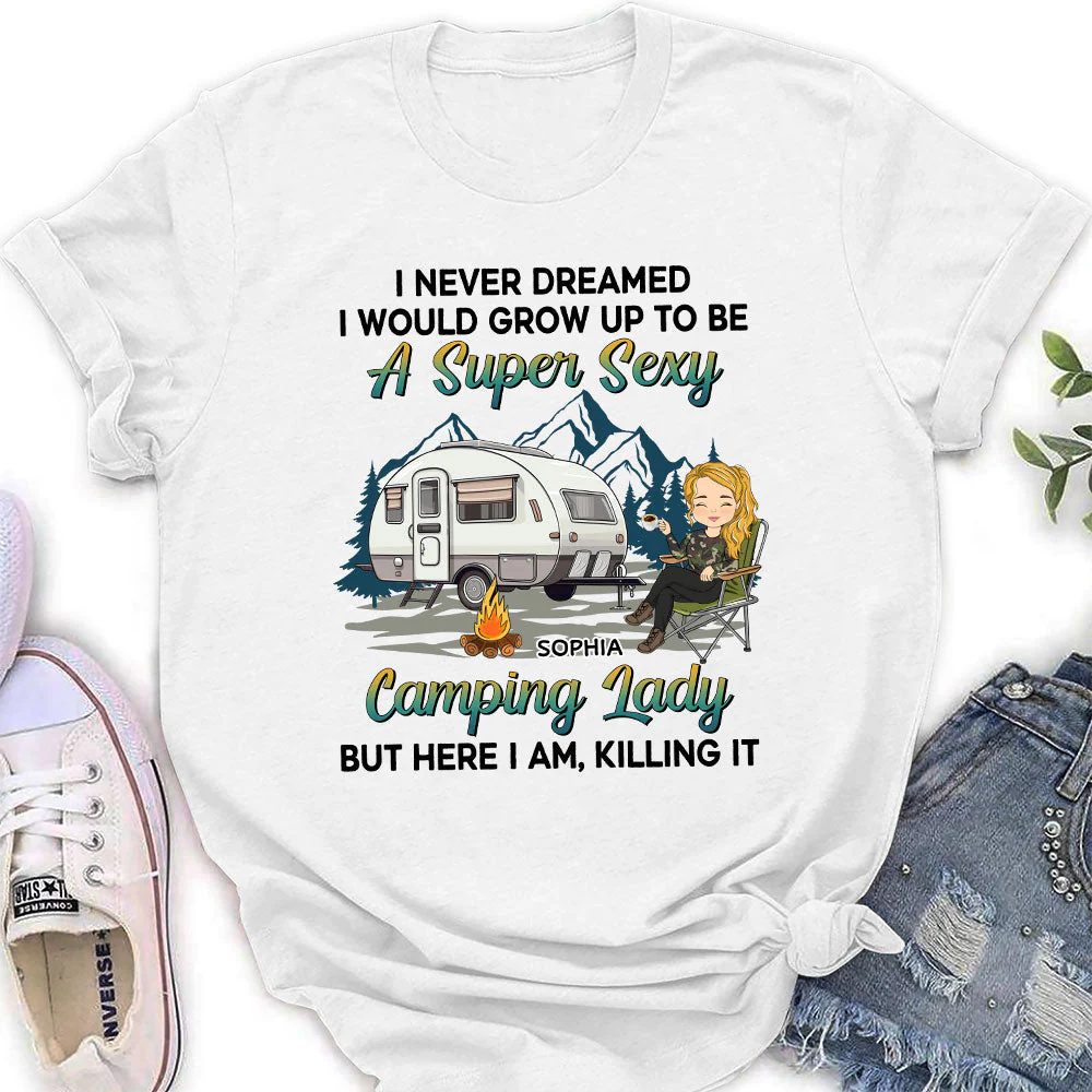 Camping Lady 2 - Personalized Custom Women's T-shirt - Image 2
