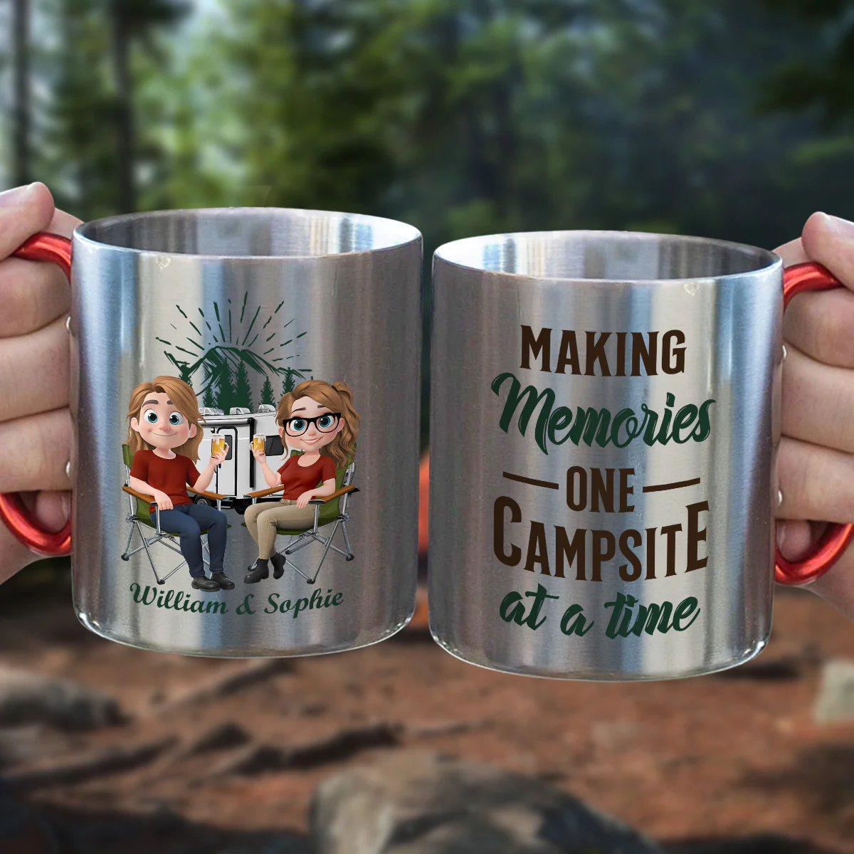 Camping Partner - Personalized Custom Carabiner Mug - Image 2