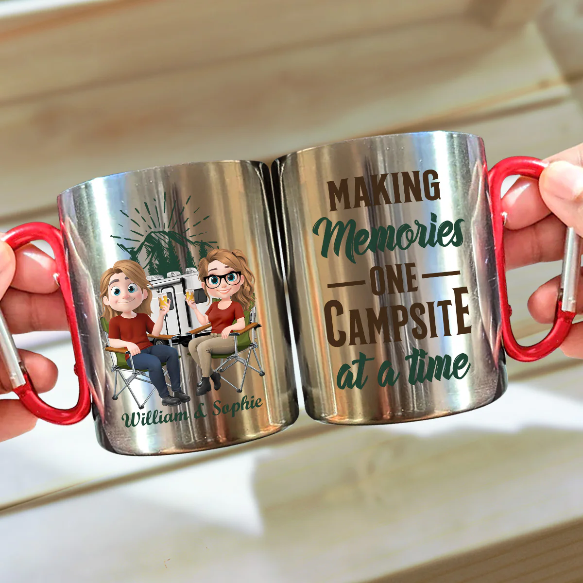 Camping Partner - Personalized Custom Carabiner Mug - Image 3