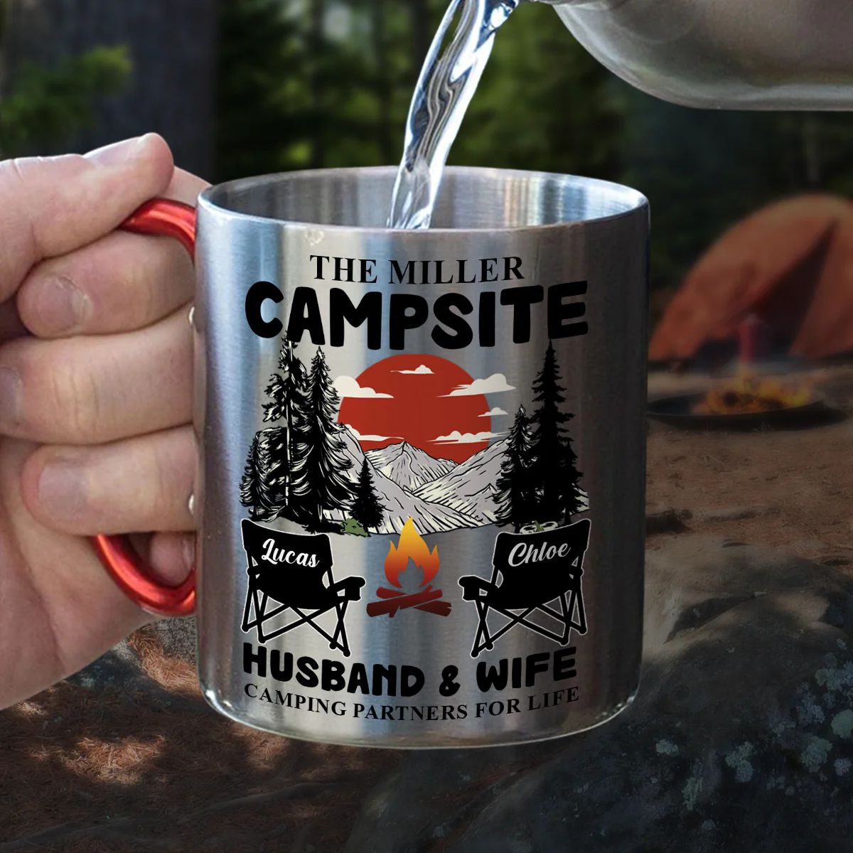 Camping Partners For Life - Personalized Custom Carabiner Mug - Image 4