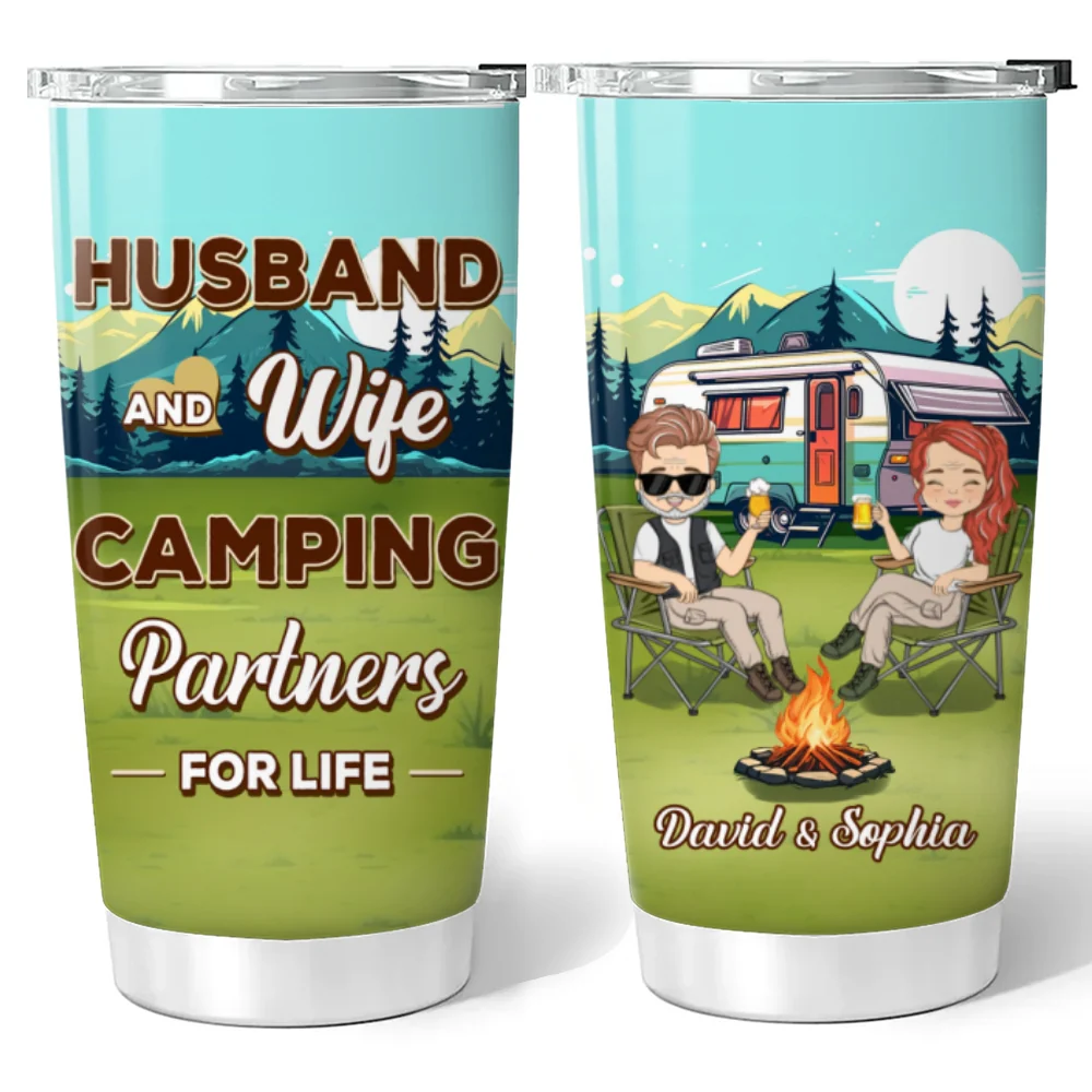 Camping Partners For Life - Personalized Custom Tumbler - Image 6