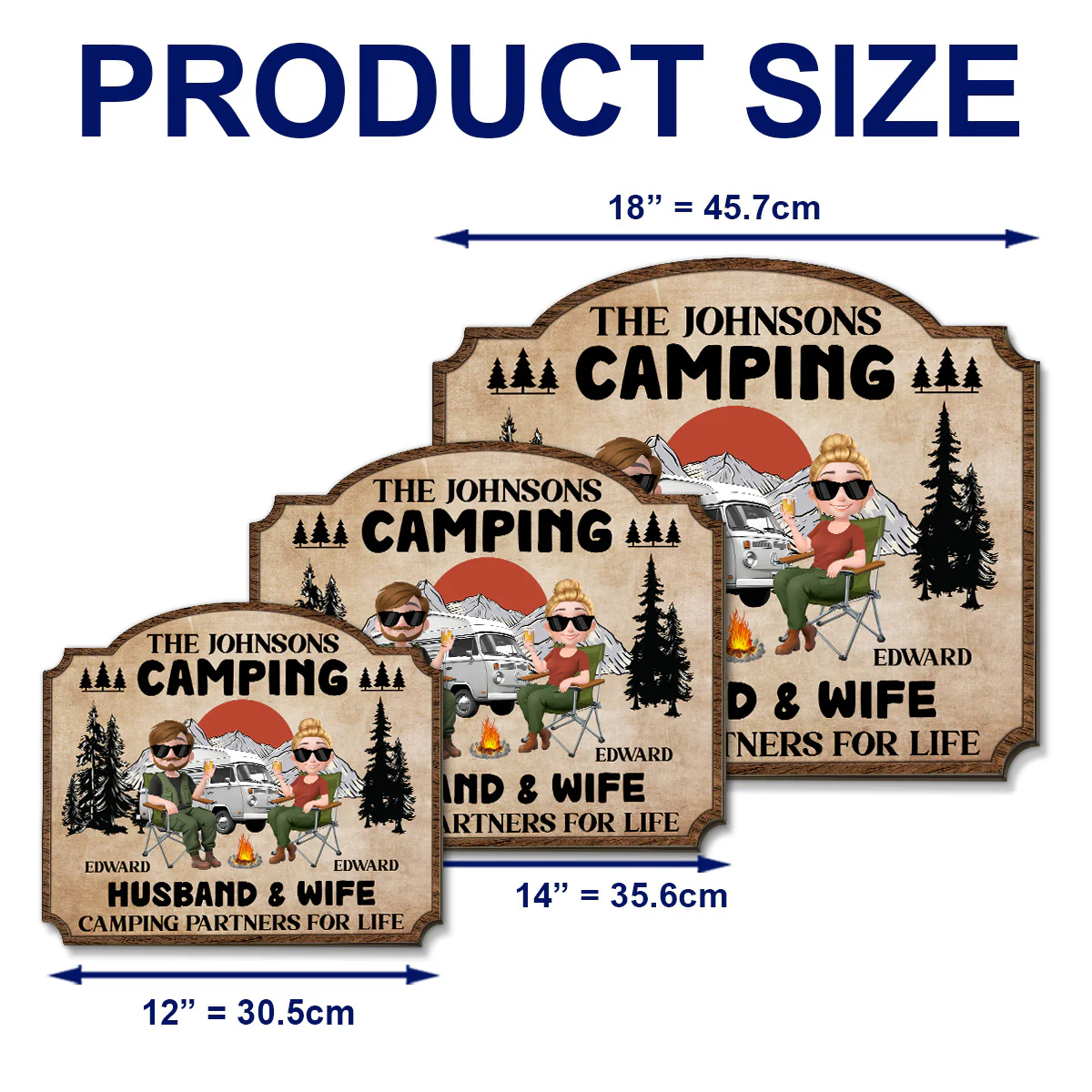 Camping Partners For Life - Personalized Custom Wood Sign - Image 5