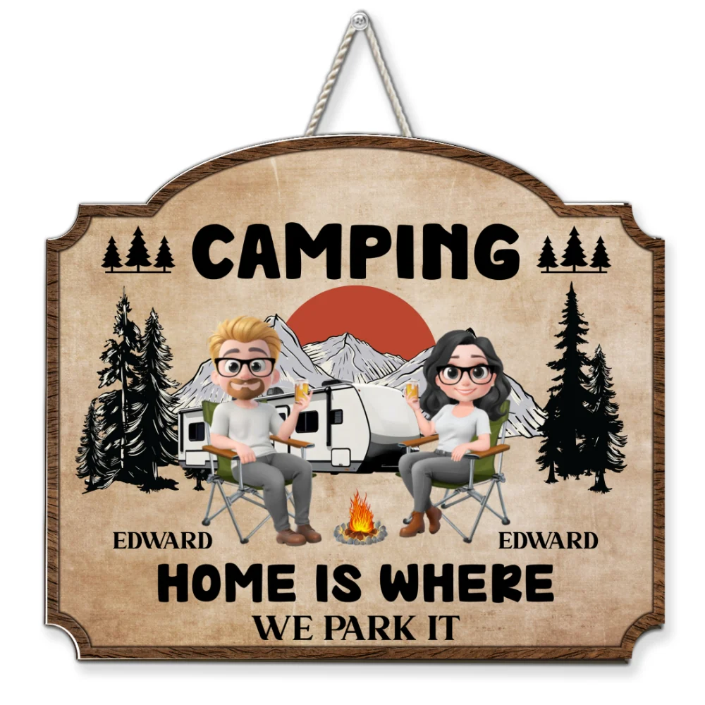 Camping Partners For Life - Personalized Custom Wood Sign - Image 6