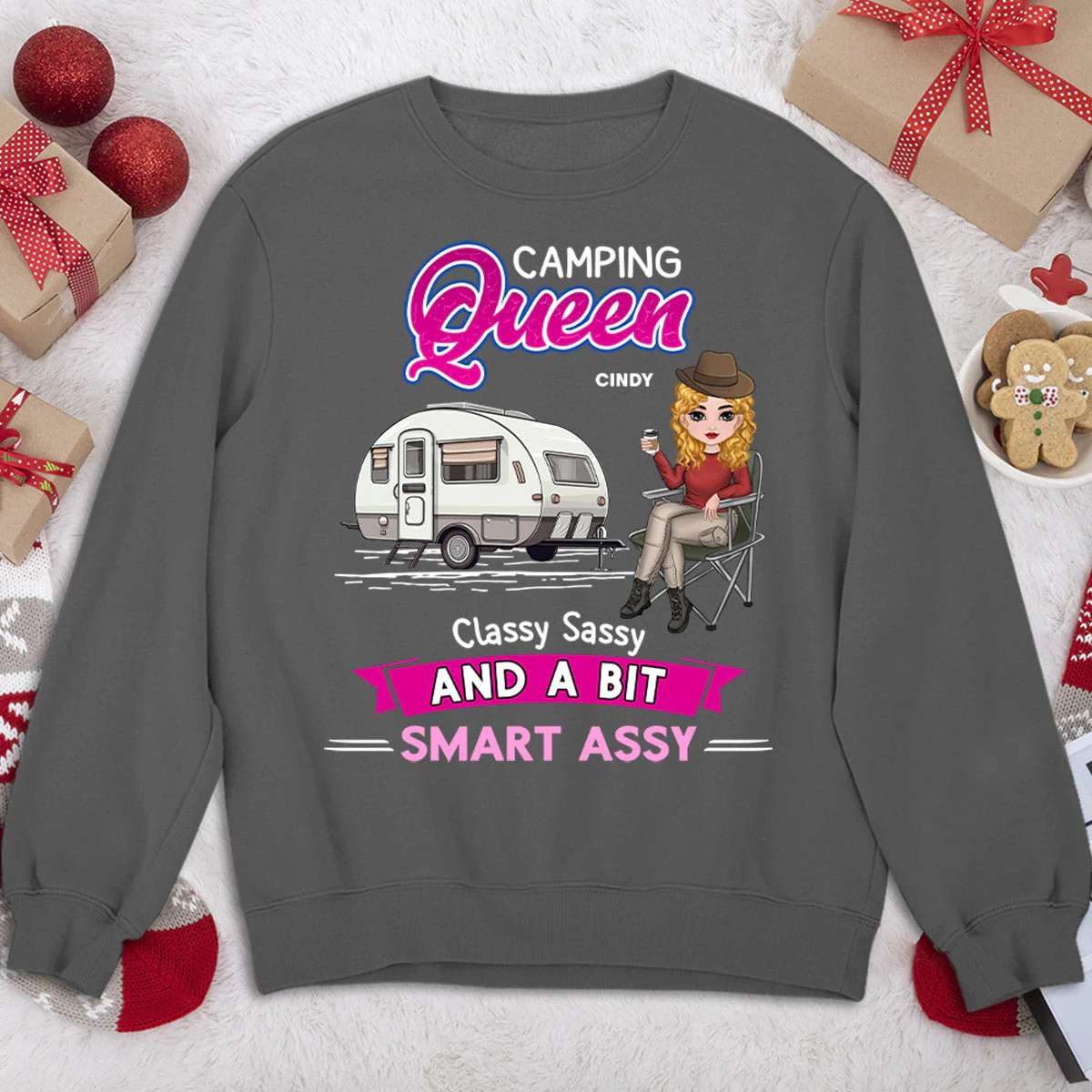 Camping Queen - Personalized Custom Sweatshirt - Image 2
