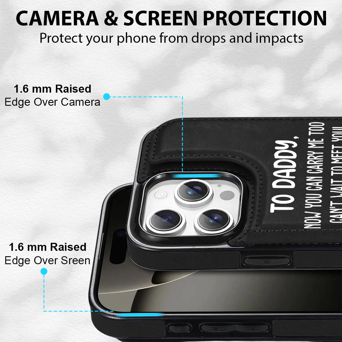 Can Not Wait To Meet You - Personalized Custom Leather Phone Case - Image 3