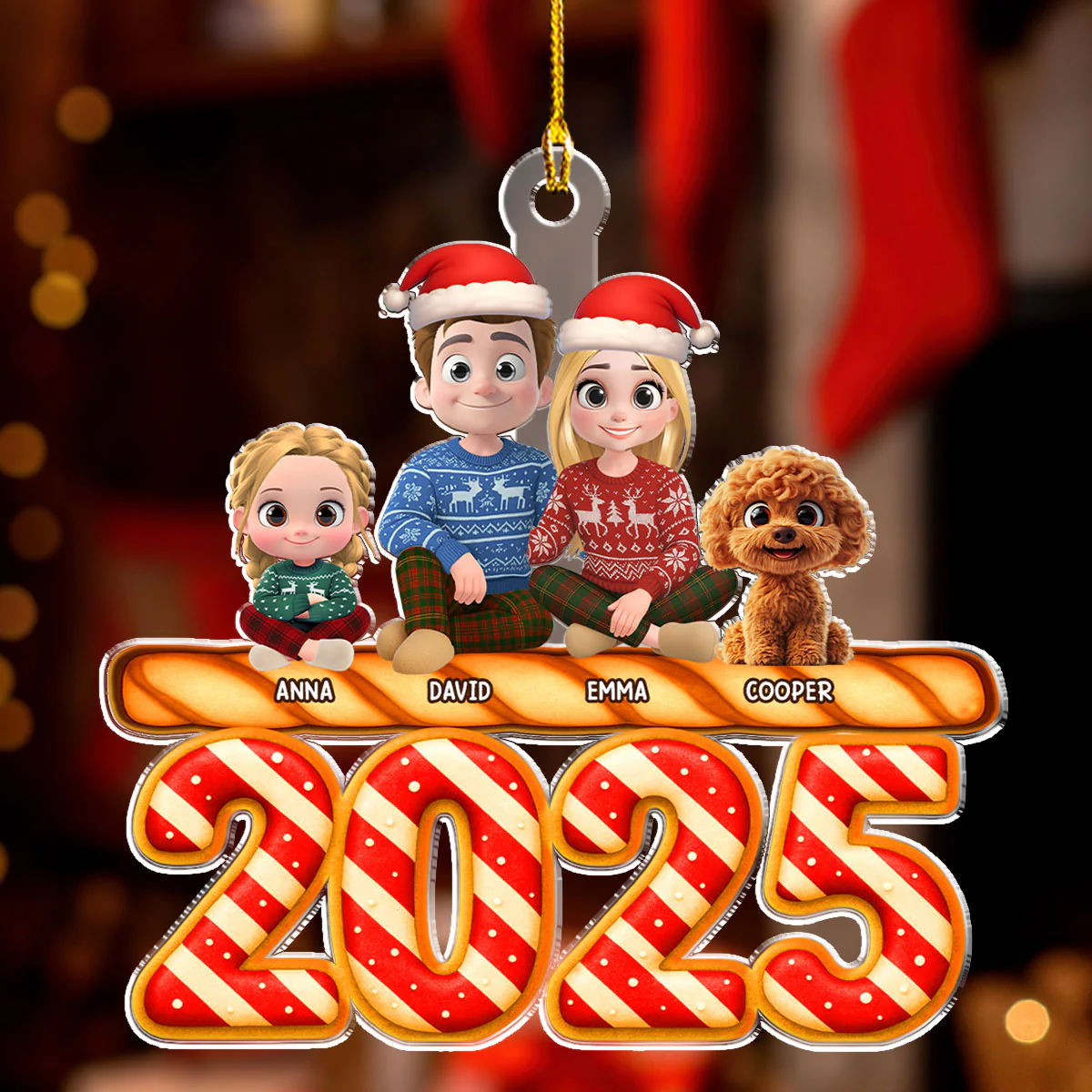 Candy Family Together - Personalized Custom Acrylic Ornament - Image 3