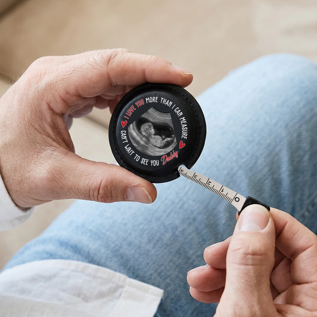 Cannot Wait To See You - Personalized Custom Leather Tape Measure - Image 2