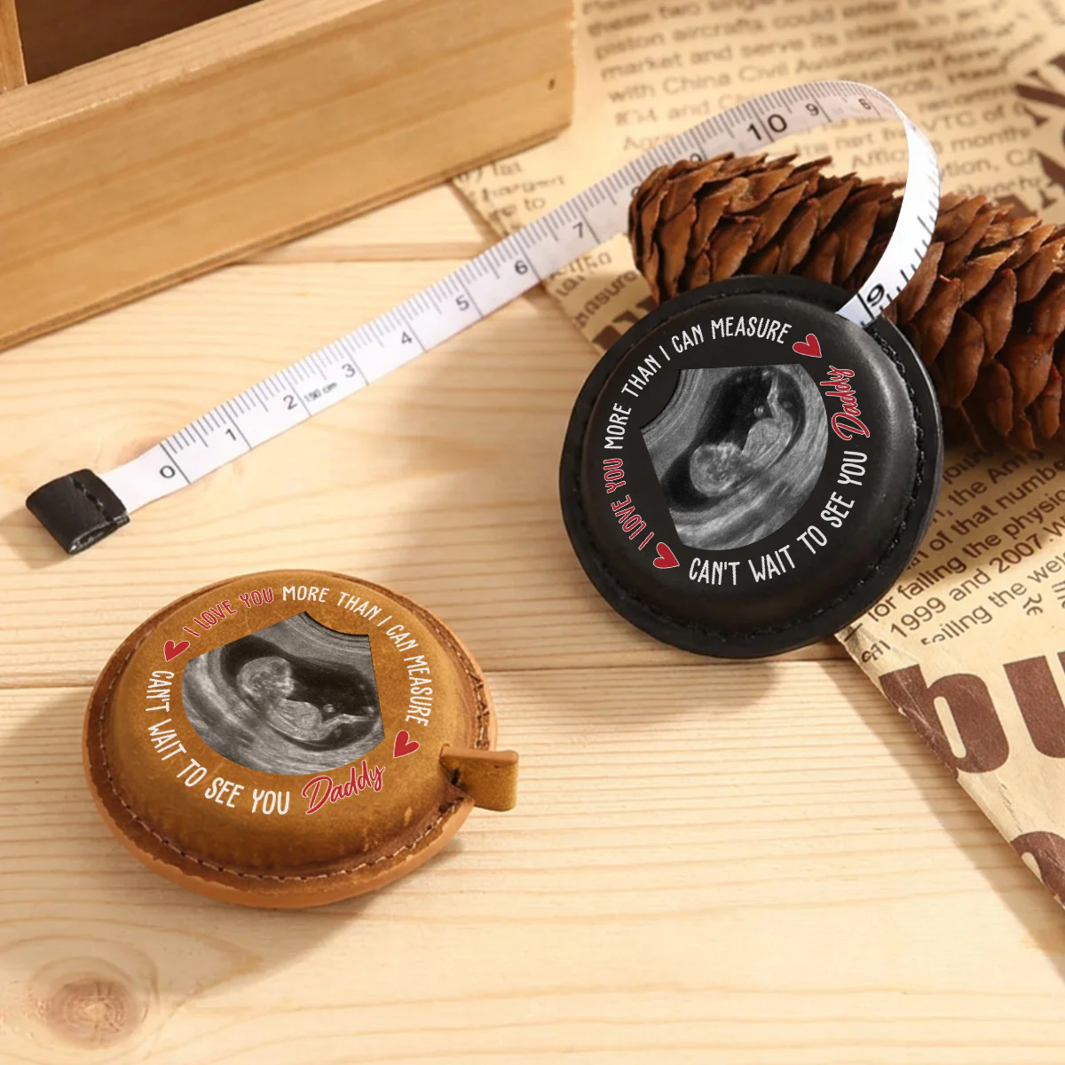 Cannot Wait To See You - Personalized Custom Leather Tape Measure - Image 4