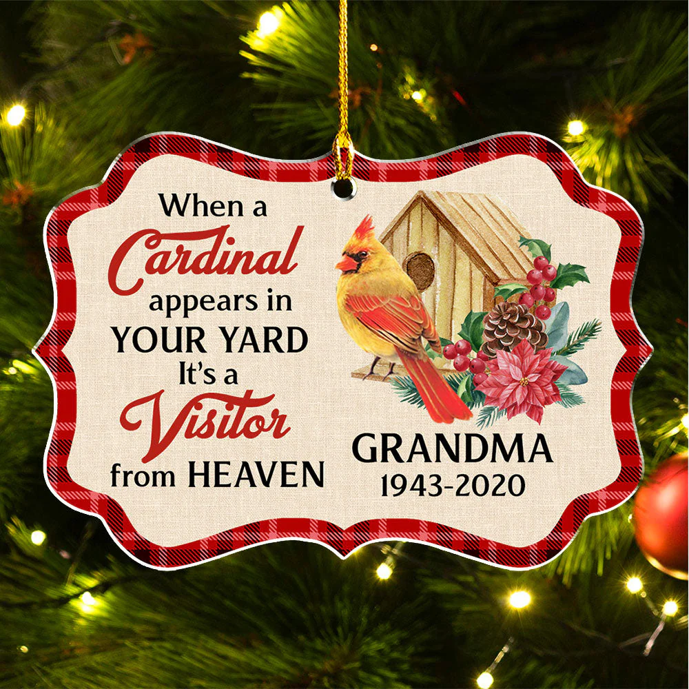 Cardinal Christmas Ornament - Personalized Custom Acrylic Ornament - Image 4