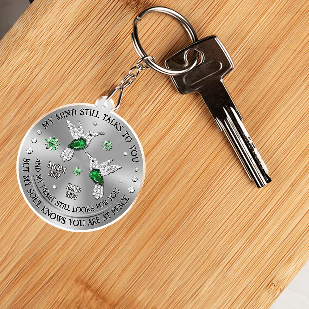 Cardinal Hummingbird My Mind My Heart My Soul - Personalized Custom Acrylic Keychain - Image 3