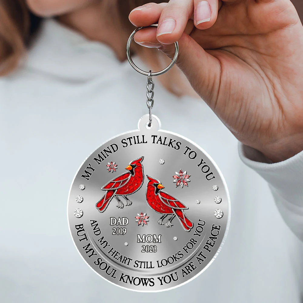 Cardinal Hummingbird My Mind My Heart My Soul - Personalized Custom Acrylic Keychain - Image 4