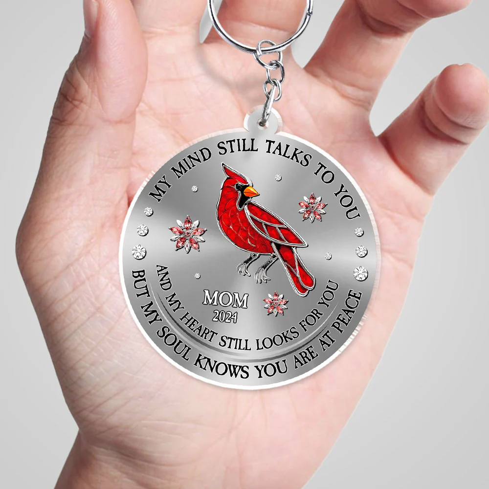 Cardinal Hummingbird My Mind My Heart My Soul - Personalized Custom Acrylic Keychain - Image 5