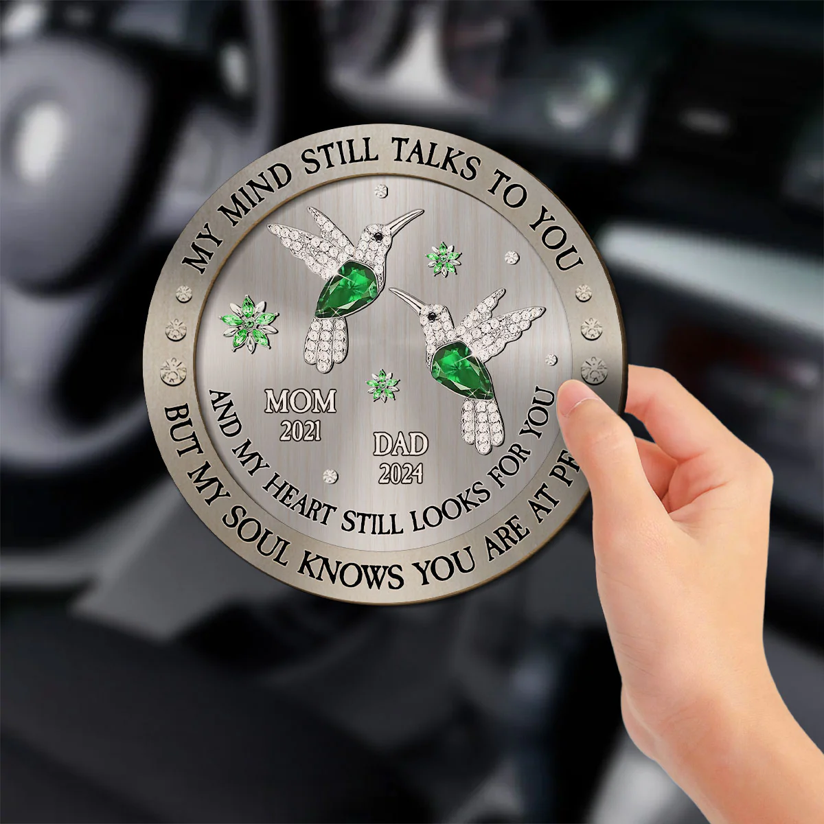 Cardinal Hummingbird My Mind My Heart My Soul - Personalized Custom Car Visor Clip - Image 2