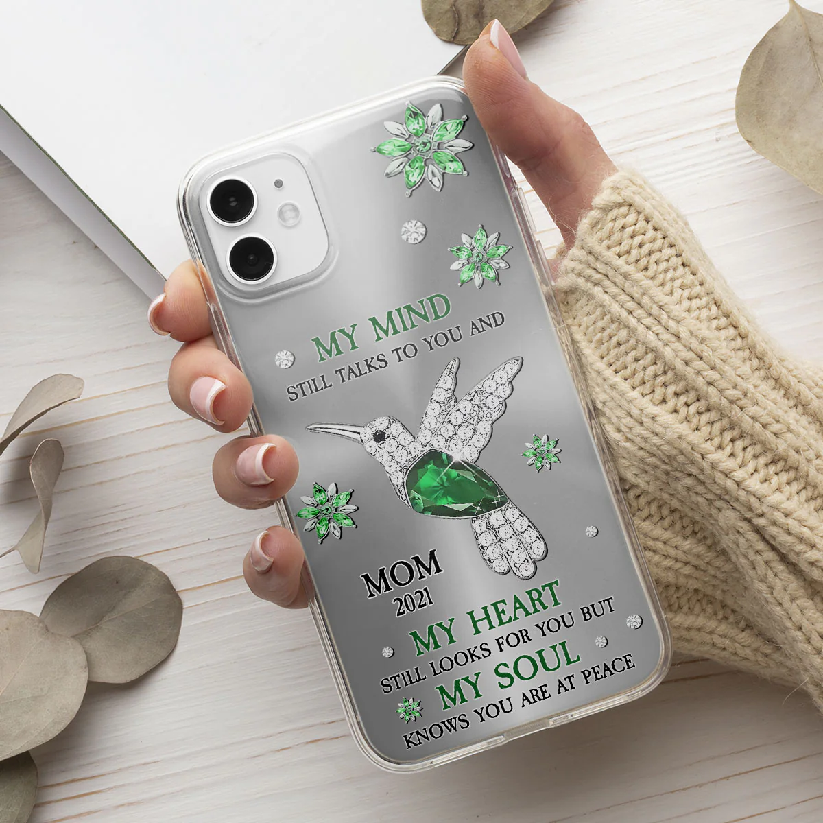 Cardinal Hummingbird My Mind My Heart My Soul - Personalized Custom Phone Case - Image 2