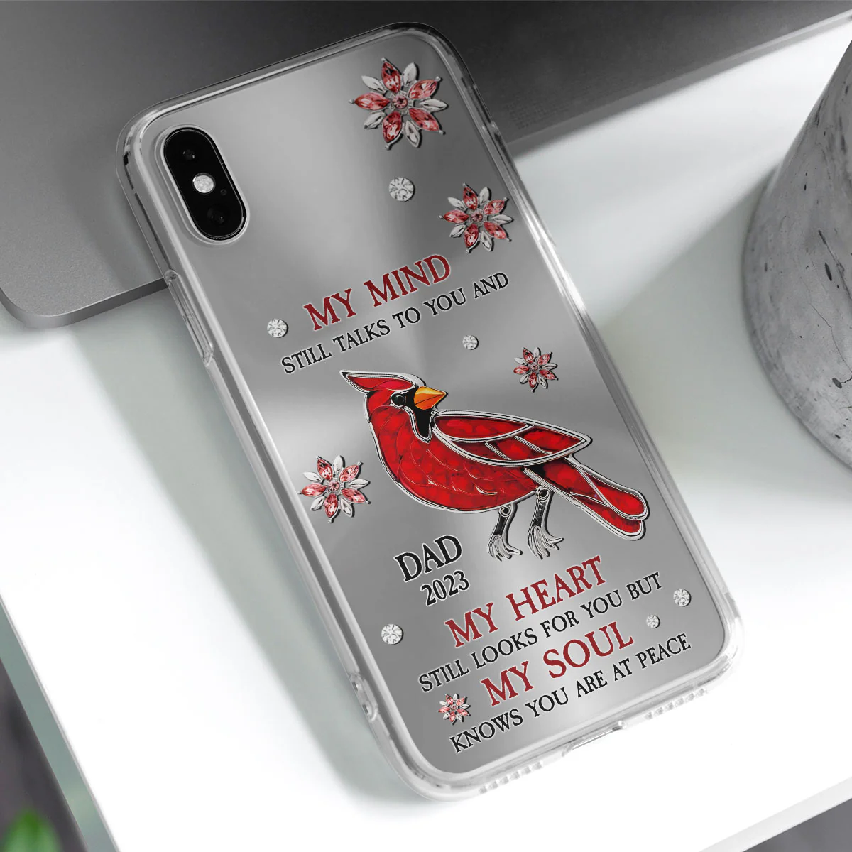 Cardinal Hummingbird My Mind My Heart My Soul - Personalized Custom Phone Case - Image 3