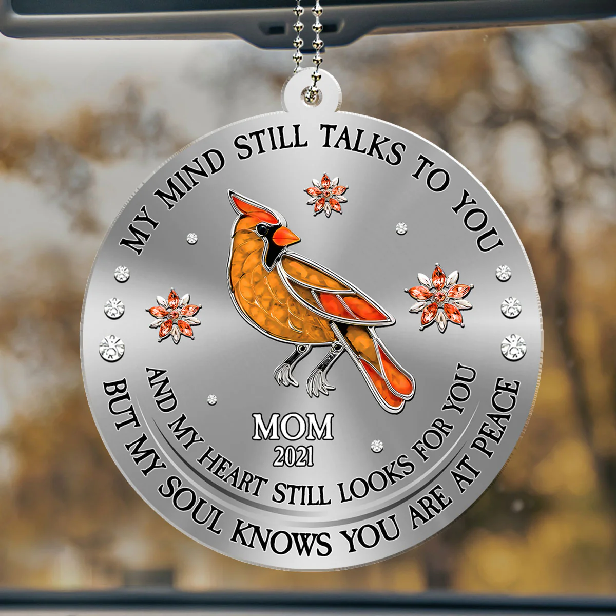 Cardinal Hummingbird My Mind My Heart My Soul Ver 2 - Personalized Custom Car Ornament - Image 2