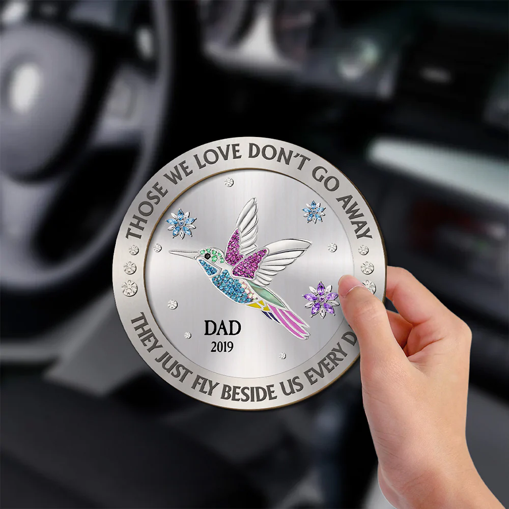 Cardinal Hummingbird Those We Love Beside Us Every Day - Personalized Custom Car Visor Clip - Image 3