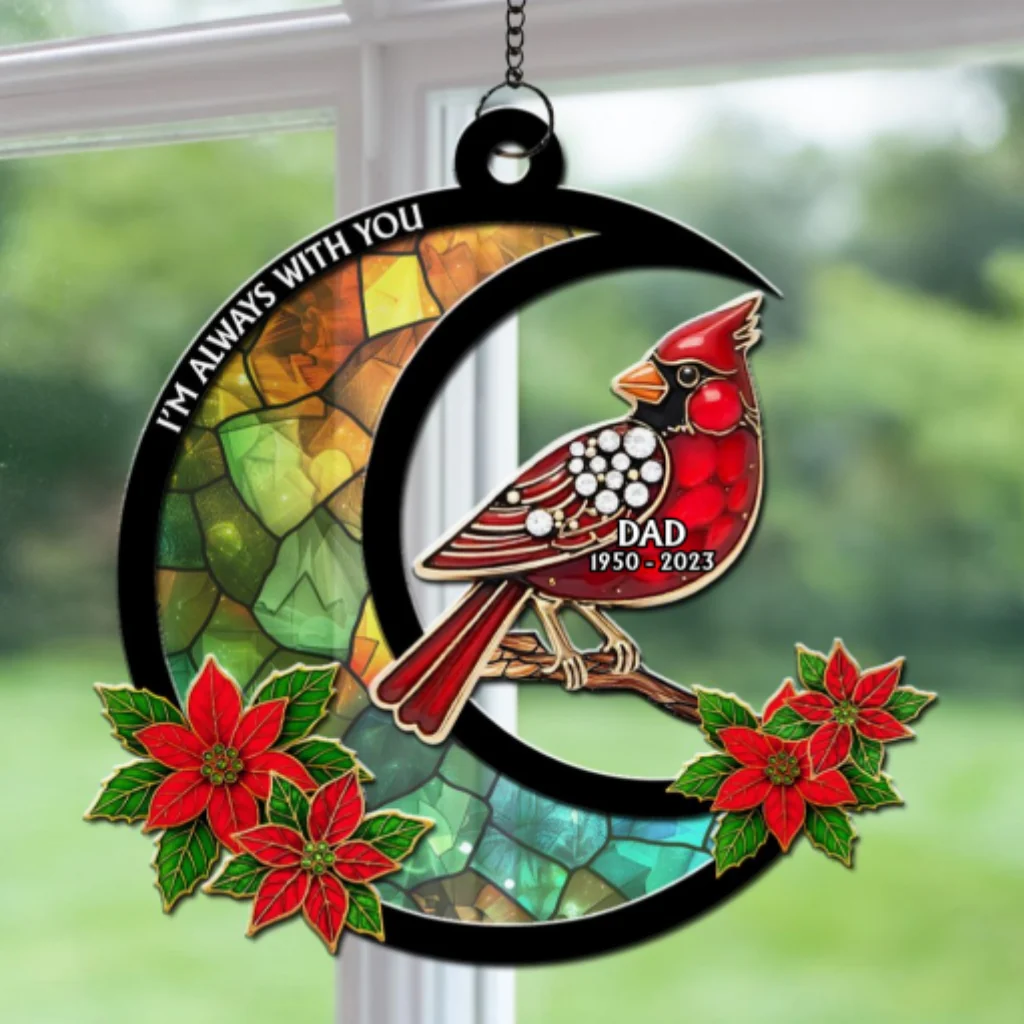 Cardinal I Am Always With You - Personalized Custom Suncatcher - Image 7
