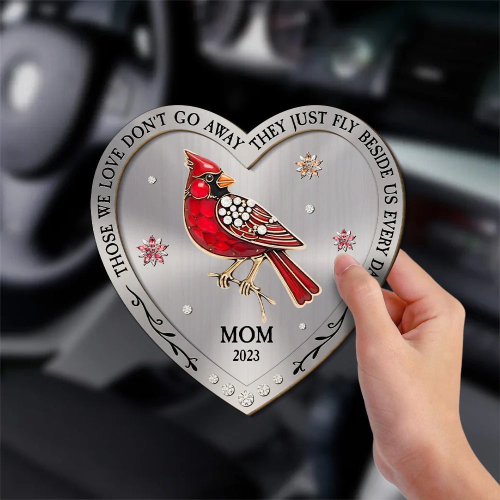 Cardinal Those We Love Fly Beside Us Everyday - Personalized Custom Car Visor Clip - Image 4