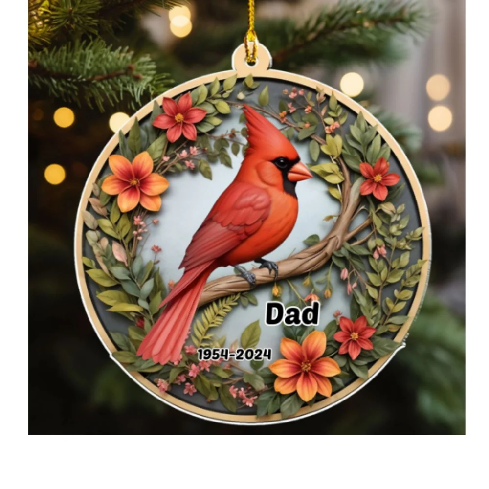 Cardinals Appear When Angels Are Near - Personalized Custom Acrylic Ornament - Image 6