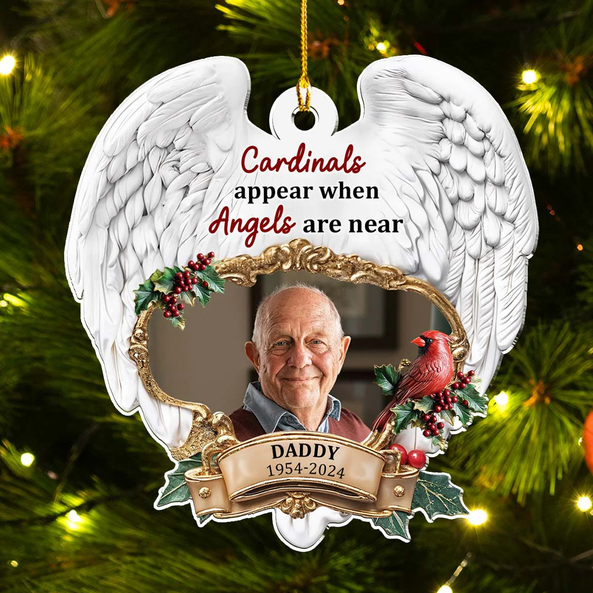 Cardinals Appear When Angels Are Near - Personalized Custom Acrylic Ornament - Image 2