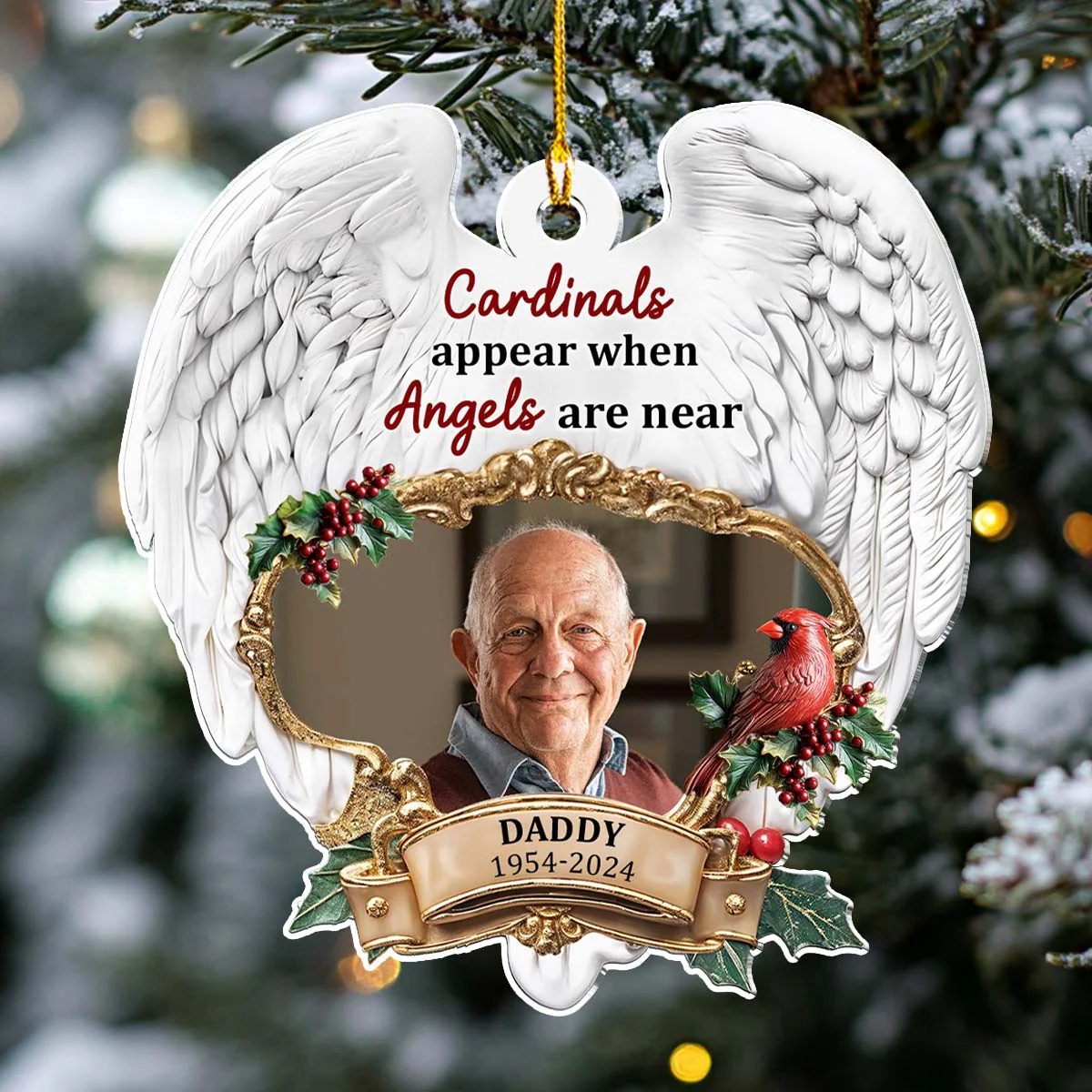 Cardinals Appear When Angels Are Near - Personalized Custom Acrylic Ornament - Image 3