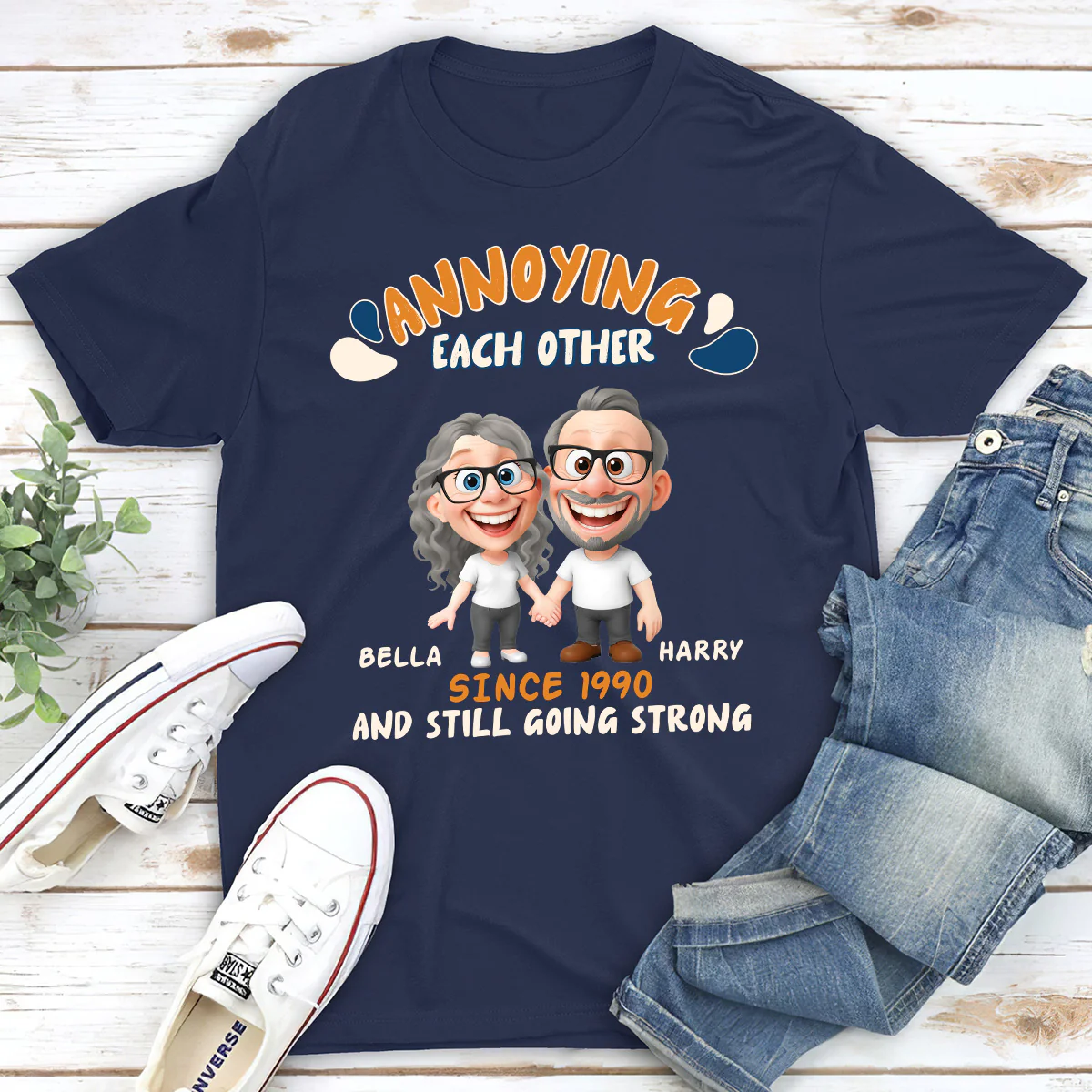 Caricature Love Couple - Personalized Custom Shirt - Image 4