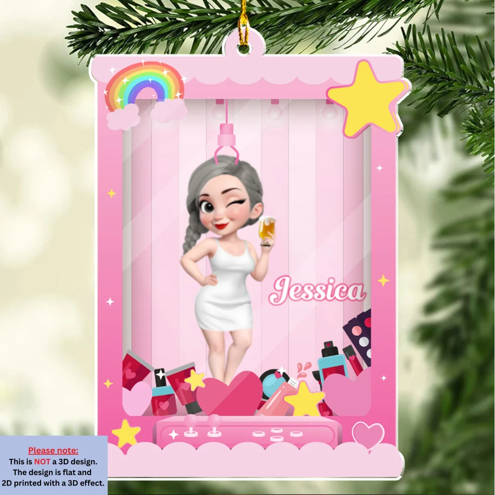 Cartoon Barbie - Personalized Custom Acrylic Ornament - Image 7