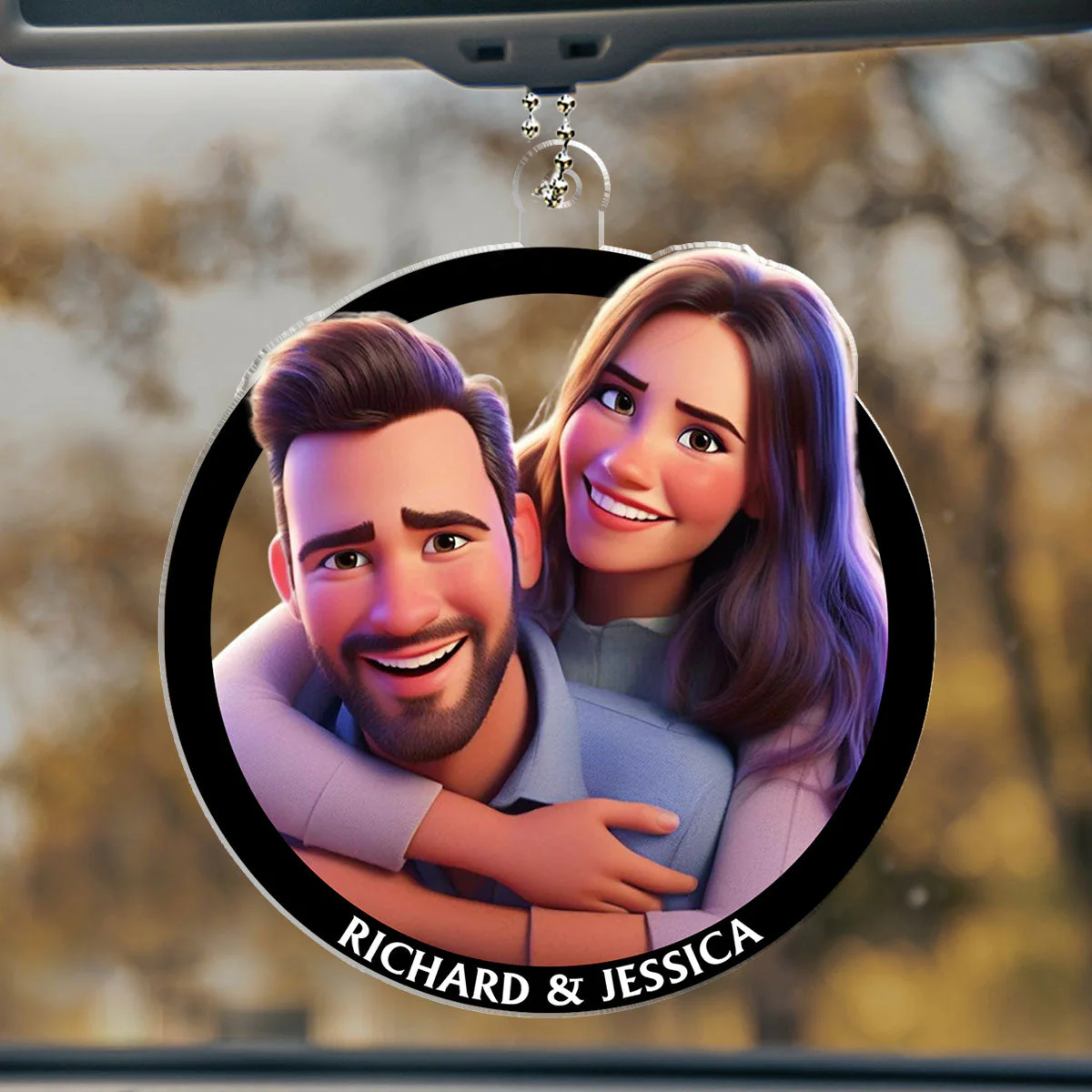 Cartoon Drive Safe My Love - Personalized Custom Car Ornament - Image 6