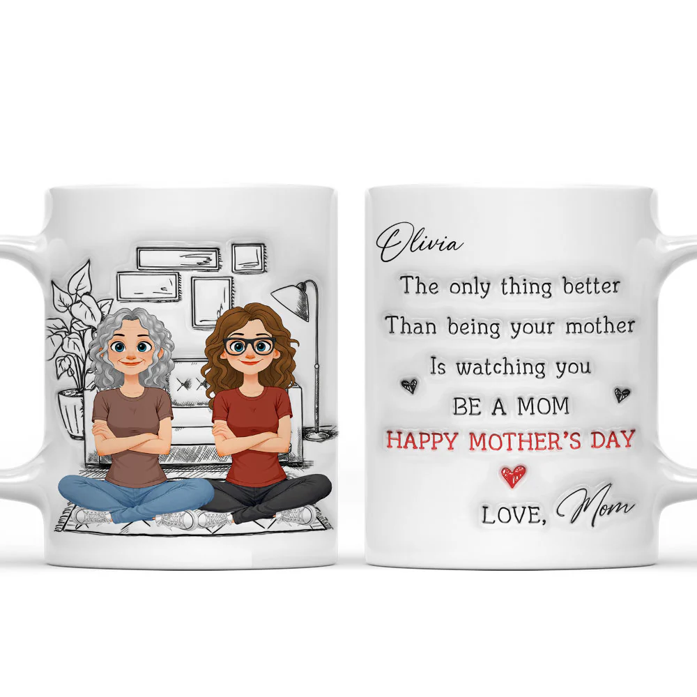 Cartoonize Parents And Daughter - Personalized Custom 3D Inflated Effect Mug