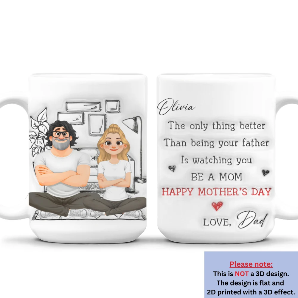 Cartoonize Parents And Daughter - Personalized Custom 3D Inflated Effect Mug - Image 8