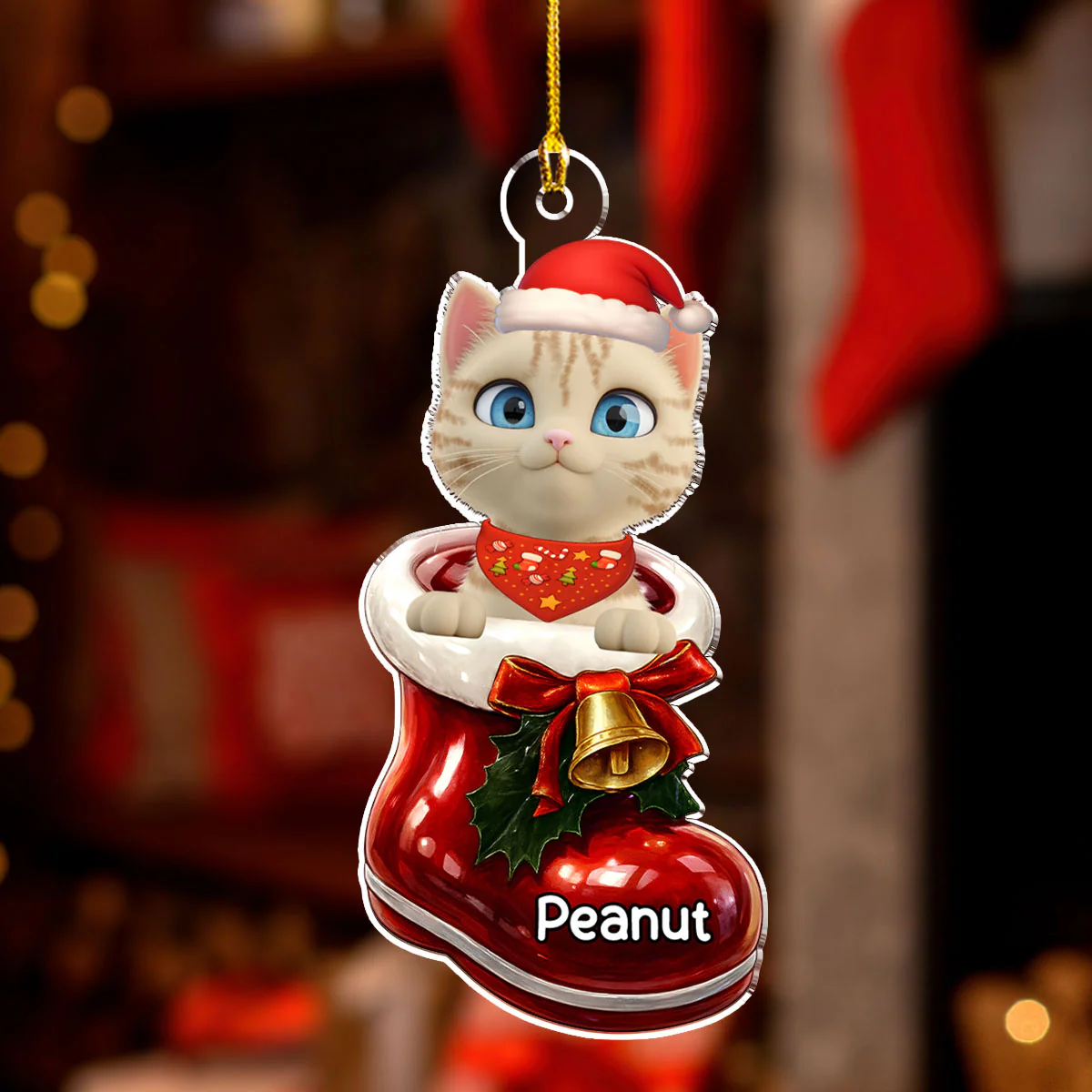 Cat Here In Your Shoes - Personalized Custom 3D Effect Acrylic Ornament - Image 2