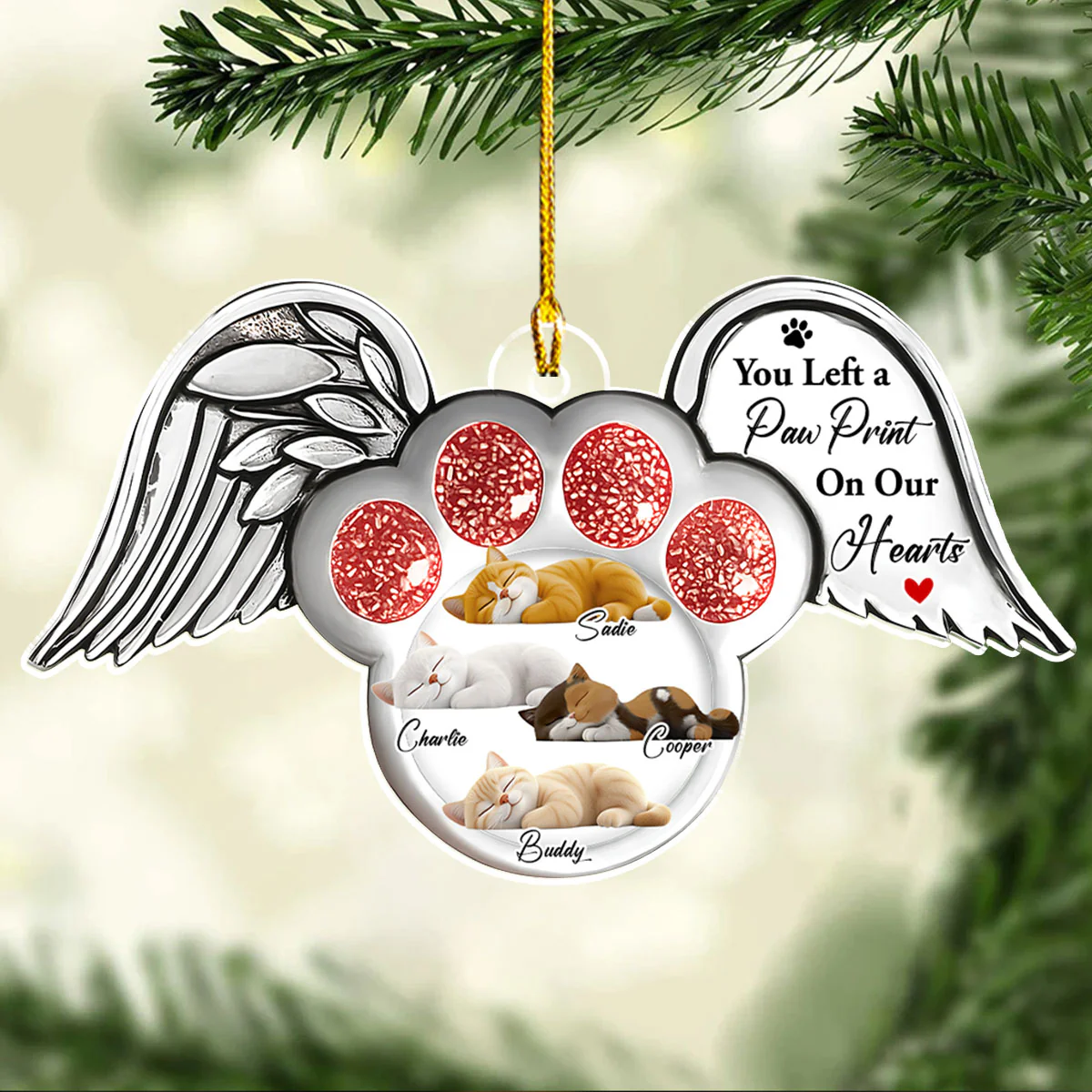 Cat In Heaven - Personalized Custom Acrylic Ornament - Image 3