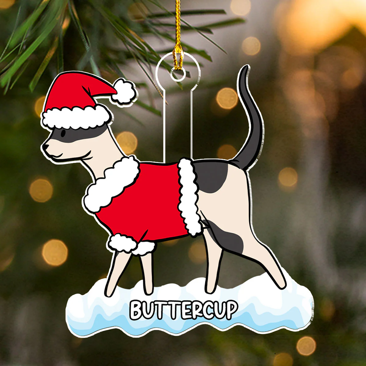 Cat Snow - Personalized Custom Acrylic Ornament - Image 2
