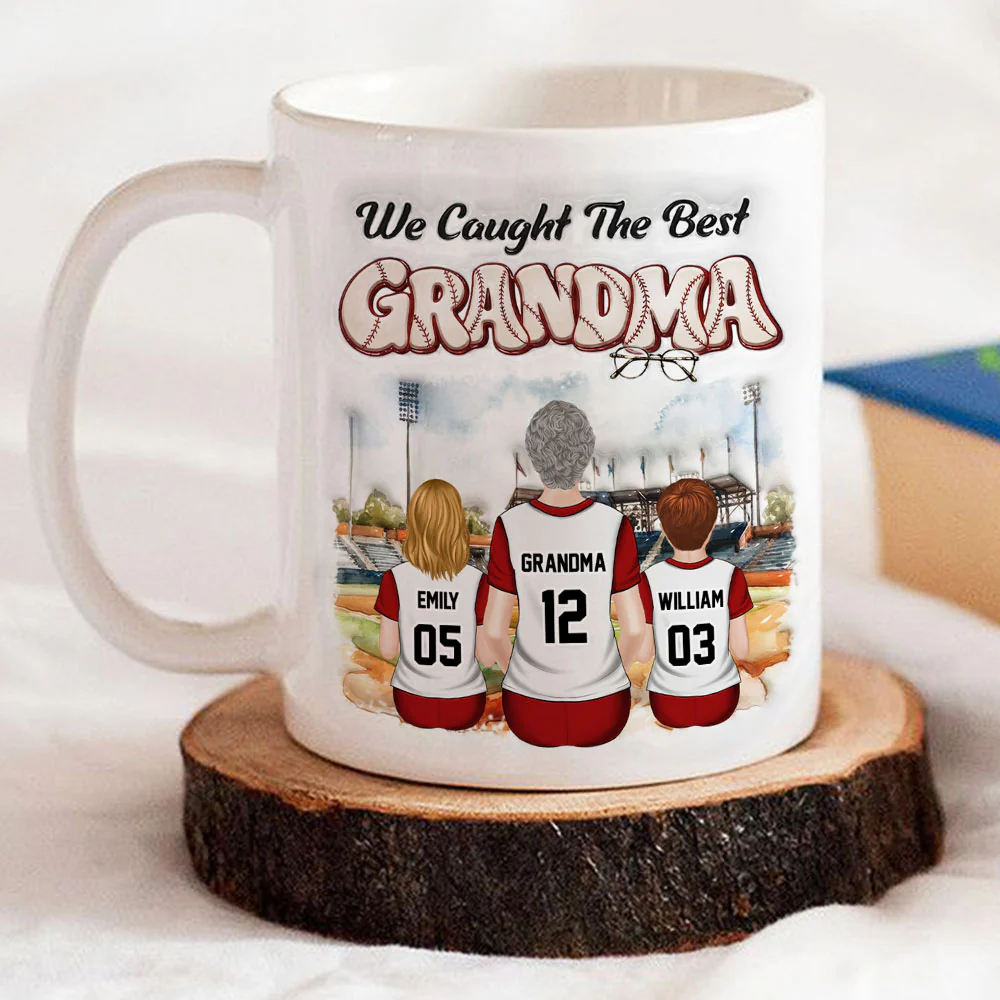Caught The Best Grandma - Personalized Custom 3D Inflated Effect Mug - Image 3