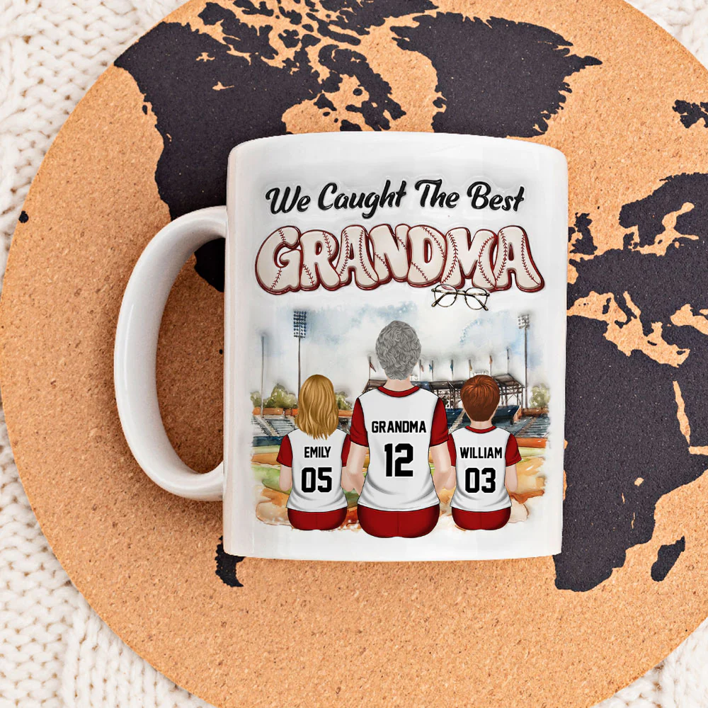 Caught The Best Grandma - Personalized Custom 3D Inflated Effect Mug - Image 4