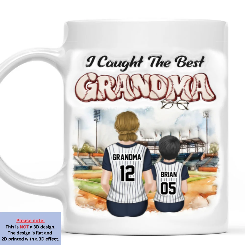 Caught The Best Grandma - Personalized Custom 3D Inflated Effect Mug - Image 6