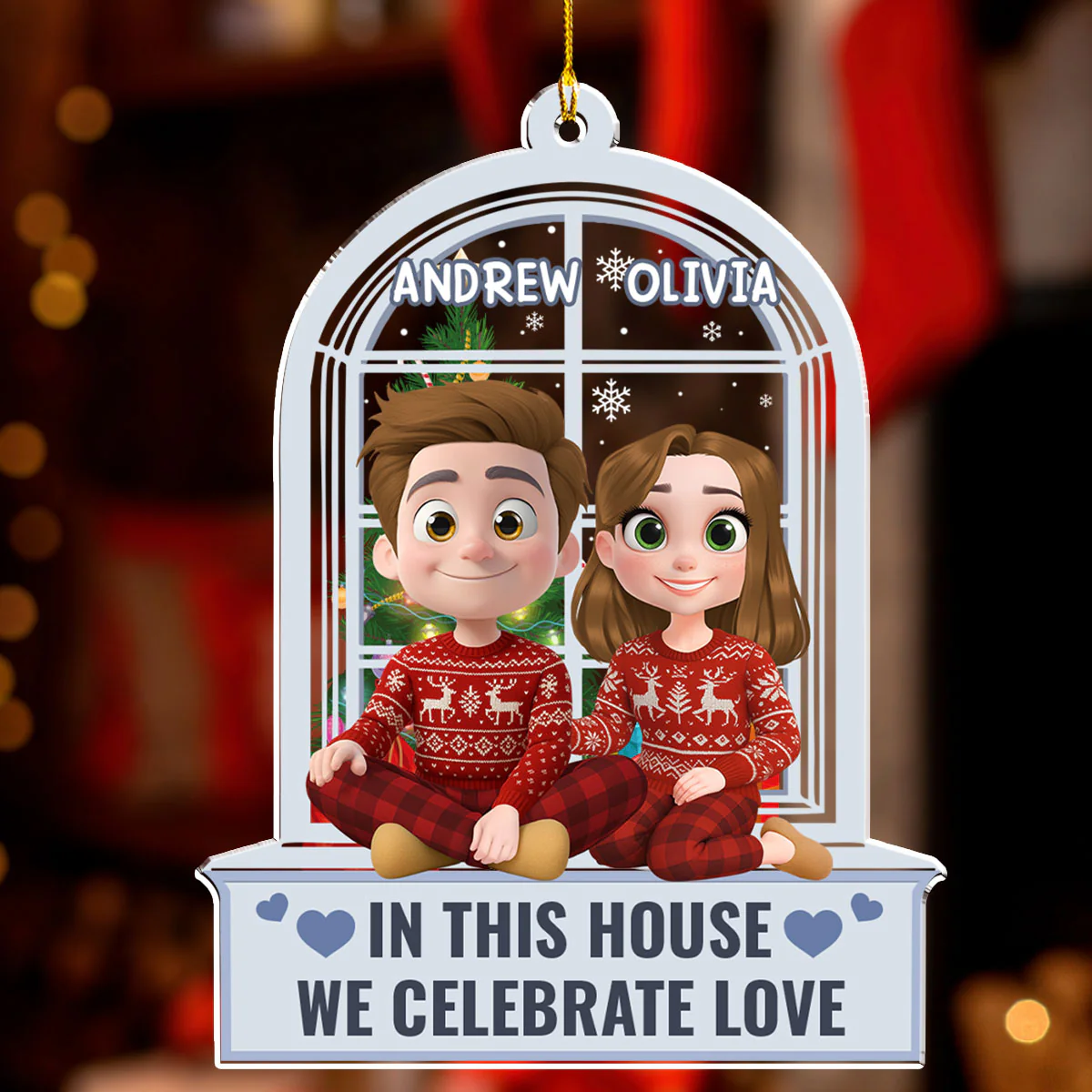 Celebrate Love Window - Personalized Custom Acrylic Ornament - Image 2